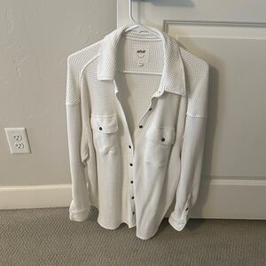 Aerie White Waffle Knit Top